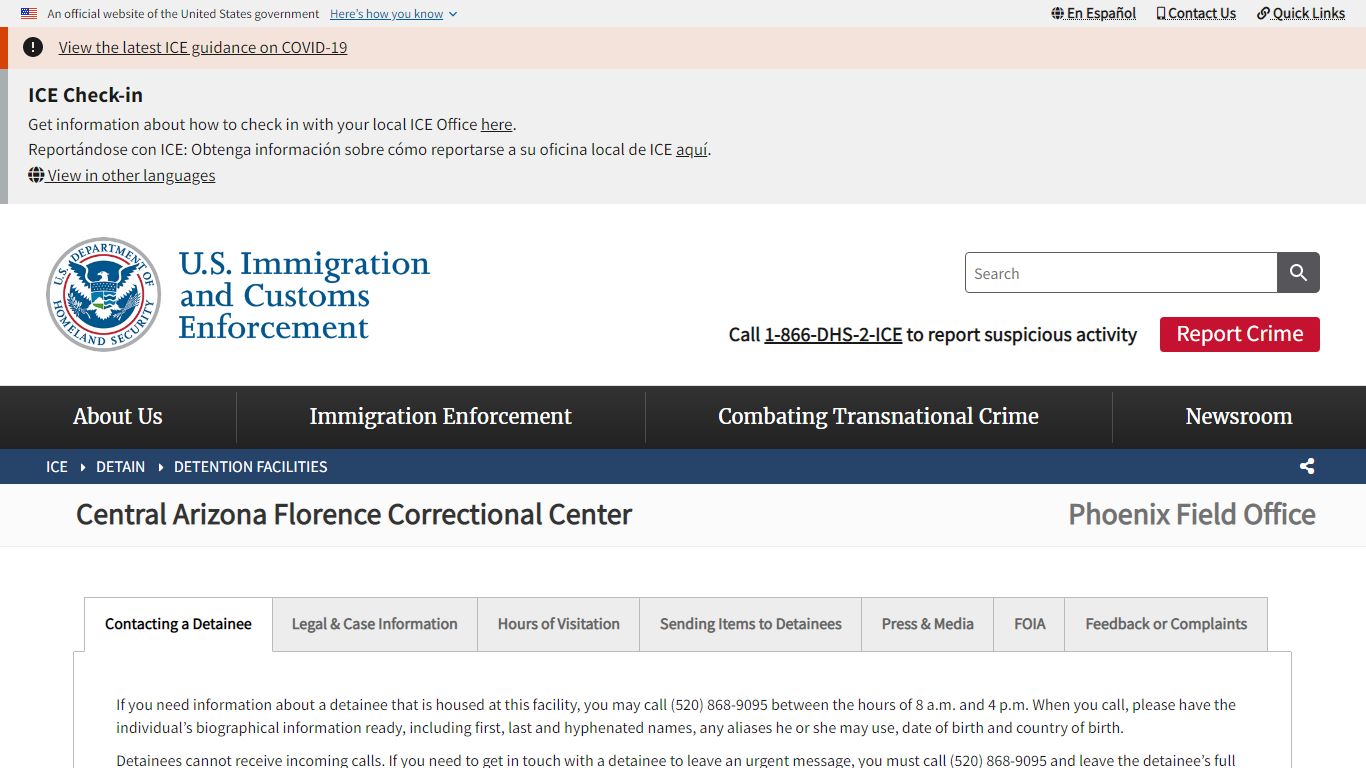 Florence Correctional Center | ICE